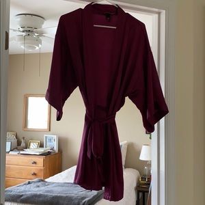 Silky lightweight robe.